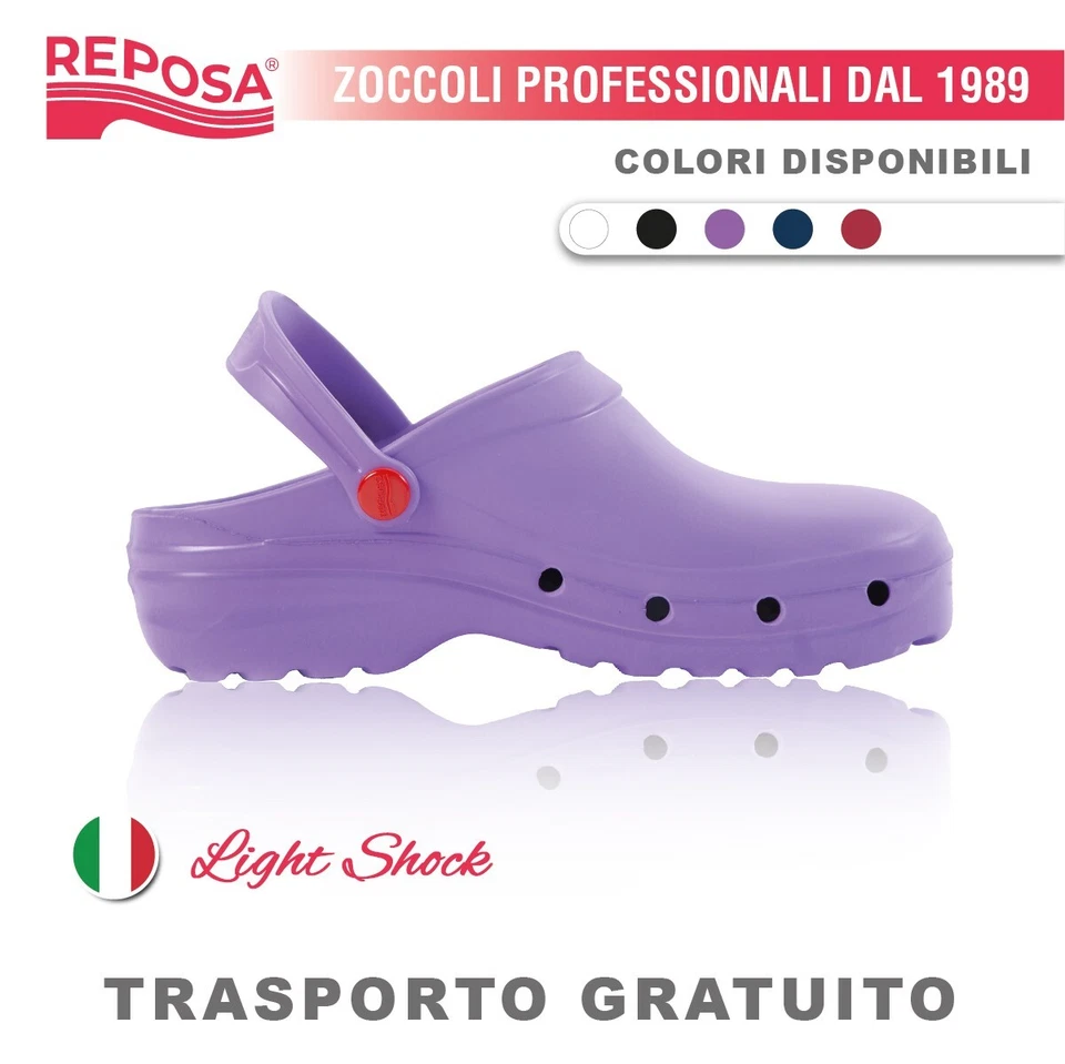 ZOCCOLI SANITARI PROFESSIONALI REPOSA LEGGERI ANTISCIVOLO ANTISHOCK SOLETTA - Immagine 2 di 4