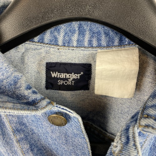 Wrangler Sport Vintage Blue Denim Jean Jacket With Sizers - Picture 2 of 3