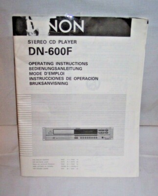Denon DN-600F CD Player Owners Manual