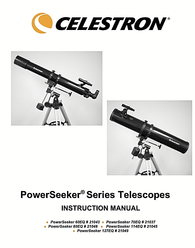 Equatorial Mount Celestron Powerseeker 70eq Manual Instruction