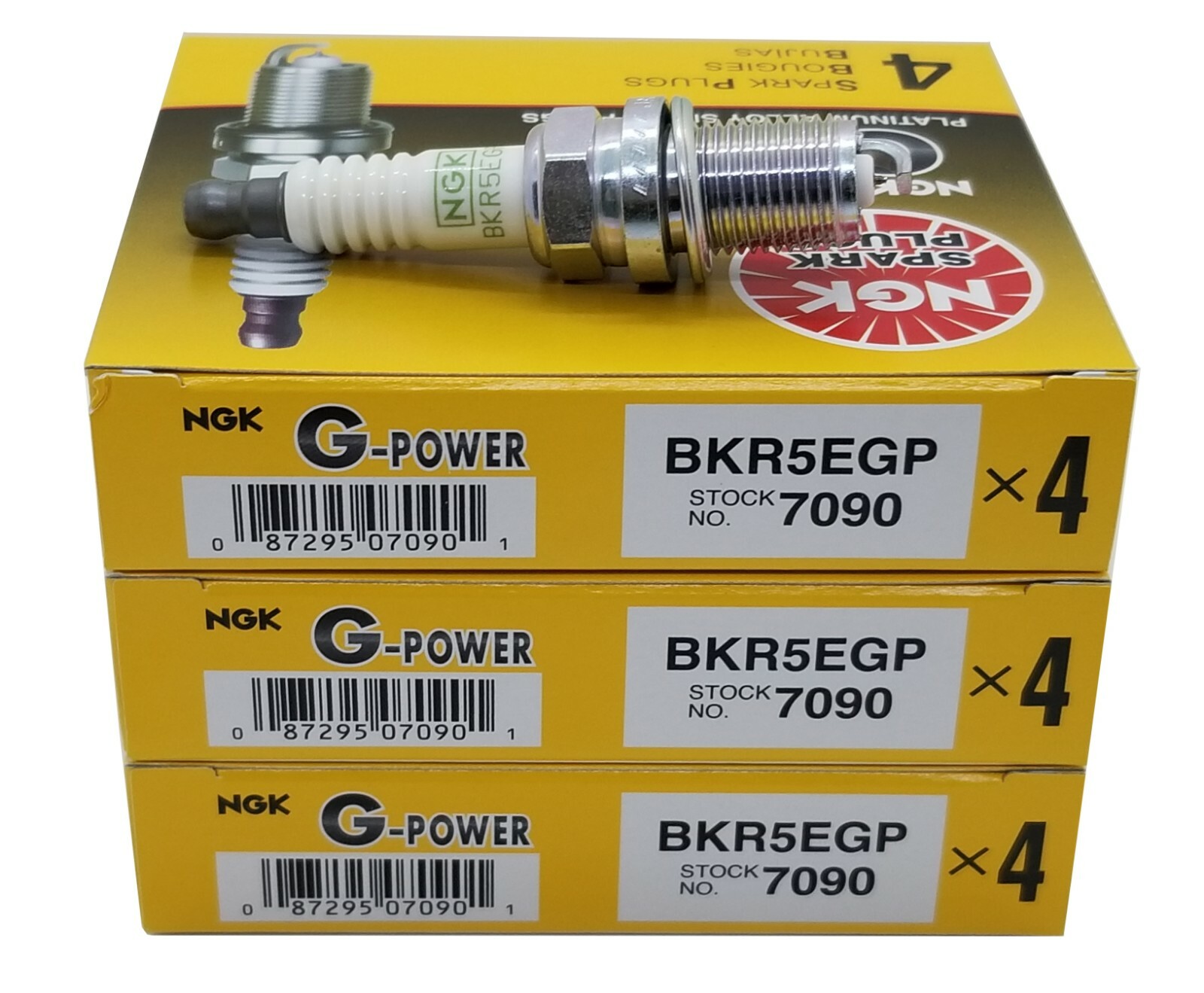 12 Plugs NGK BKR5EGP/7090 G-Power Platinum Spark Plugs