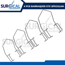 Set of 4 Barraquer Eye Speculum ENT Surgical Instruments Stainless German Grade
