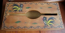 Vintage Rooster, Woodpecker Woodware Tissue Box Table / Wall  Hand painted