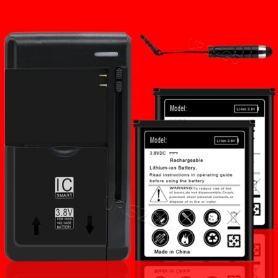 NEW 2x1600mAh Battery Universal Multi Function Charger Stylus for ZTE Uhura N817