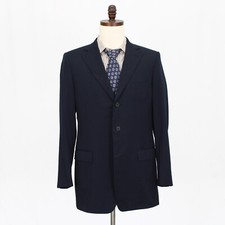 Ermenegildo Zegna 40R Navy Sport Coat Blazer Jacket Solid 3B Wool