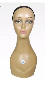 Realistic Plastic Female MANNEQUIN head lifesize display wig hat 18" A2