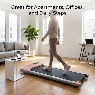 Walking Pad Under Desk Treadmill 2.5HP Foldable Portable w/ Remote LED Display Q
