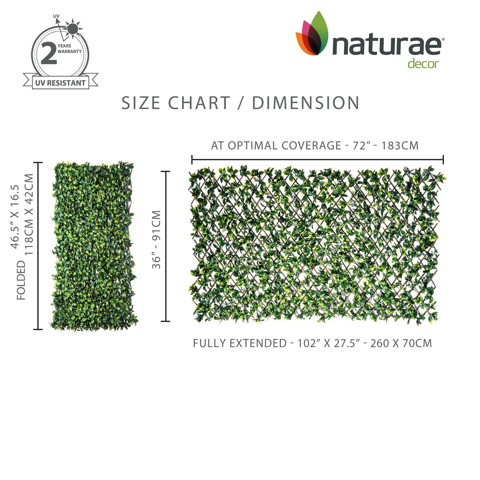 Naturae Decor Expandable Willow Trellis - Outdoor Privacy Screen - Sturdy and...