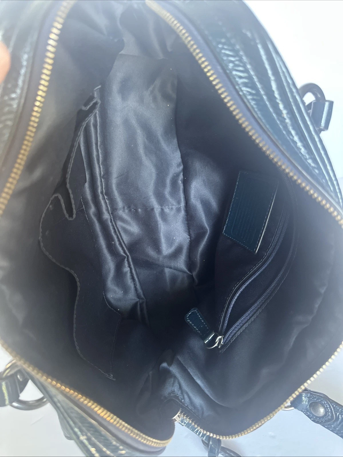 Borsa a mano Coach "Poppy" originale vintage in pelle marina 17888 con tracolla