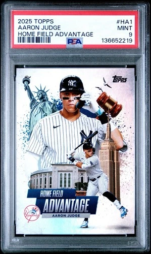 2025 Topps Home Field Advantage Aaron Judge #HA1 HFA MVP Short Print SSP PSA 9
