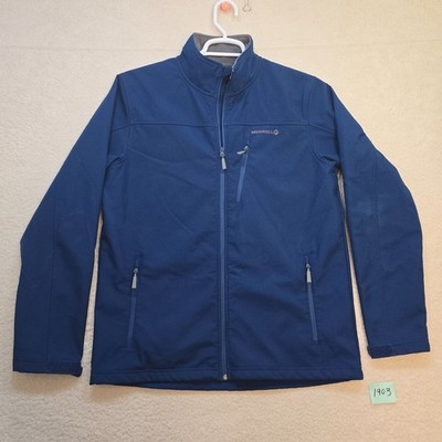 Merrell Select Mens Jacket Dry+Wind Blue Full Zip Size Large Windbreaker