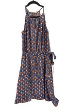 41 Hawthorn Sailboat Print Dress Small Halter Nautical Red White Blue Summer