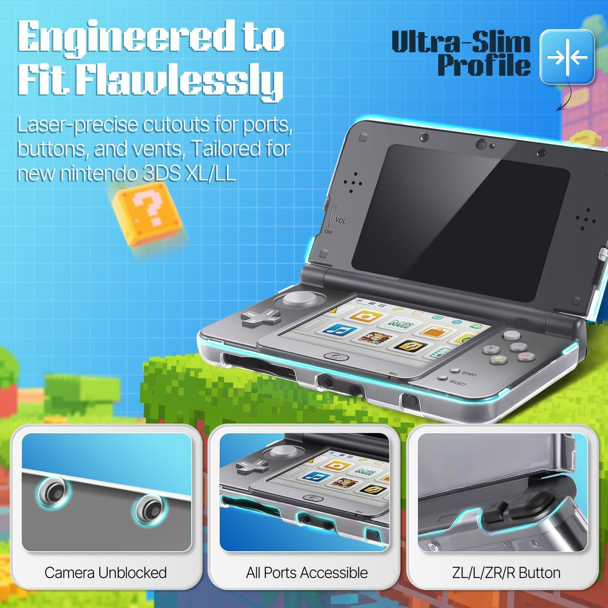 ３ds TNP Case Compatible with New Nintendo 3DS XL LL 2015 - Ultra Clear