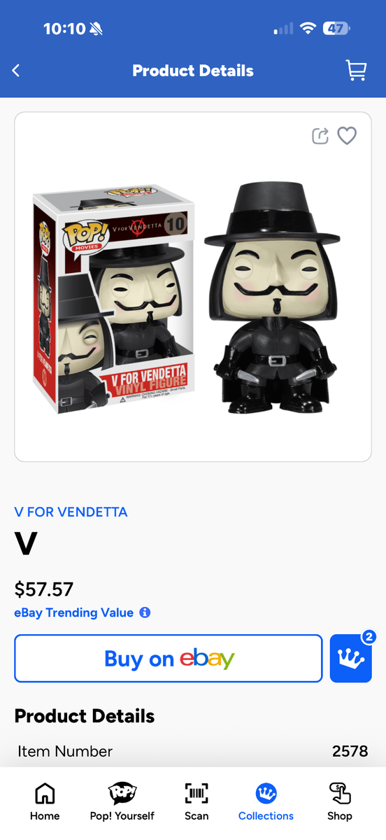 Funko Pop! Vinyl: V #10 for sale online | eBay