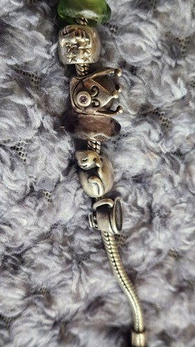 Chamilia Sterling Silver Charm Cuff Bracelet with 10 Charms - Picture 7 of 10