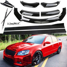 Front Bumper Lip Spoiler Side Skirts Rear Glossy Black For Nissan Altima Se-r