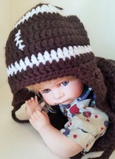 Newborn Baby Football Cocoon and Matching Hat, Handmade