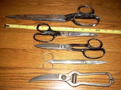 Lot of 5 Vintage scissors shears shear CLAUSS WISS.
