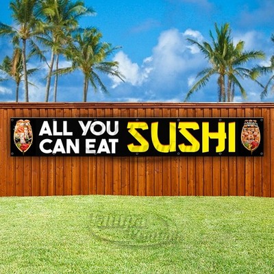 ALL YOU CAN EAT SUSHI Advertising Seafood Vinyl Banner Flag Sign USA XL01933