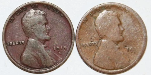 (2) Lincoln Cents - 1911D(AG/Good) 1915D(Very Good) - #1831E - FREE SHIPPING