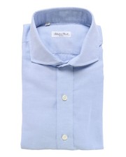 CAMISA DE VESTIR SALVATORE PICCOLO NUEVA CON ETIQUETAS Napoli algodón hecha a mano lujo Italia 40 15 3/4