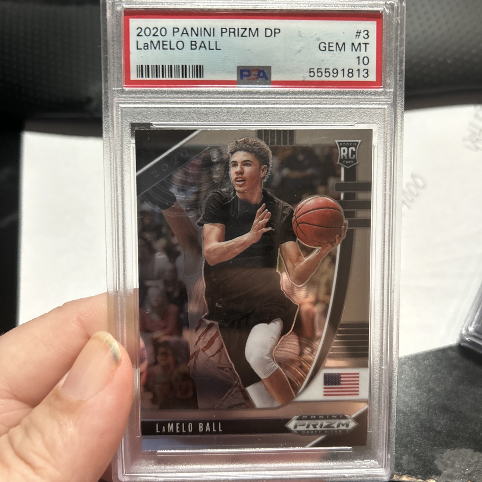 2020-21 Panini Prizm Draft Picks - LaMelo Ball #3 Silver Prizm (RC) PSA 10!