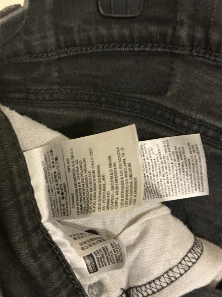 Original Riveted Levi Strauss & Co. 508 Black Jeans W34 L32 Taper Black Wash - Image 4 of 4