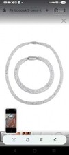 White Crystal Sparkly Fancy Necklace And Bracelet Set