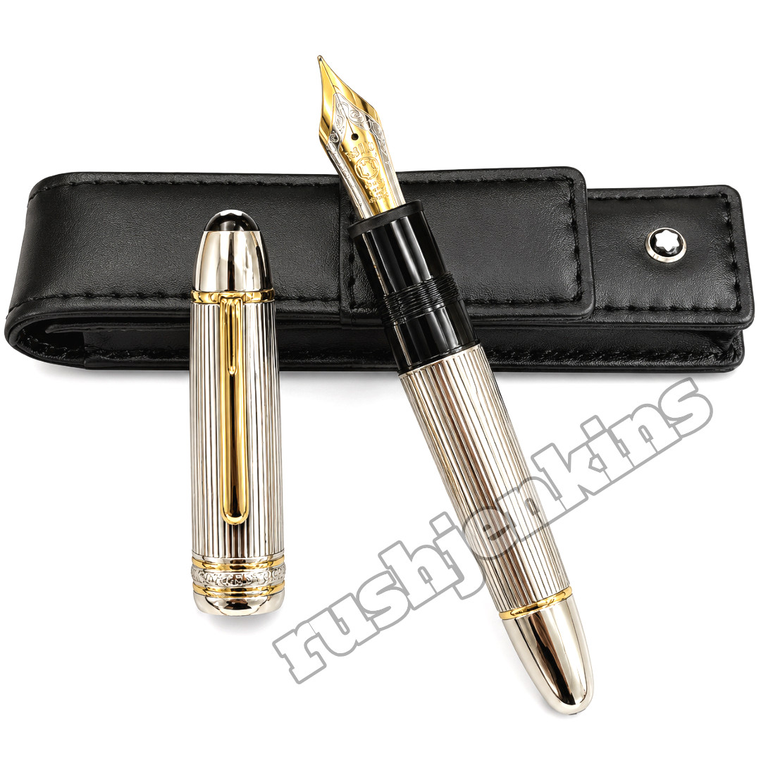 HOT MONTBLANC Meisterstück Solitaire Silver 149 Fountain Pen w/ Box Rare