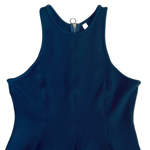 Athleta Damen Gr. M schwarz Fit & Flare Kleid Racerback Scuba Stretch Mini - Bild 3 von 10