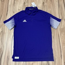 Adidas Primeblue Polo Shirt Men's Size Large Purple Athletic Performance - NEW