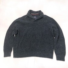 American Eagle Outfitters Pullover Shawlneck Sweater Mens XXL Gray Cotton/Wool