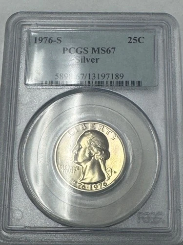 1976 S - Bicentennial Washington Quarter Silver - PCGS MS67