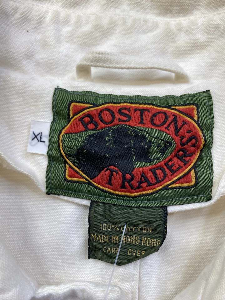 Vintage 90s Boston Traders Bomber Jacket Size XL White - Image 3 of 4