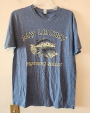 My Lucky Fishing Shirt Men's Short Sleeve T Shirt Size medium