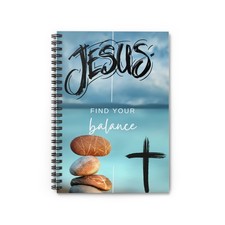 Inspirational Spiral Notebook - Jesus Find Your Balance - Faith Journal, ... 
