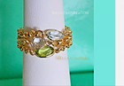 $499 NEW 14K YELLOW GOLD NATURAL PERIDOT VICTORIAN STACK BAND CHAIN RING 6 7 8 — photo 2