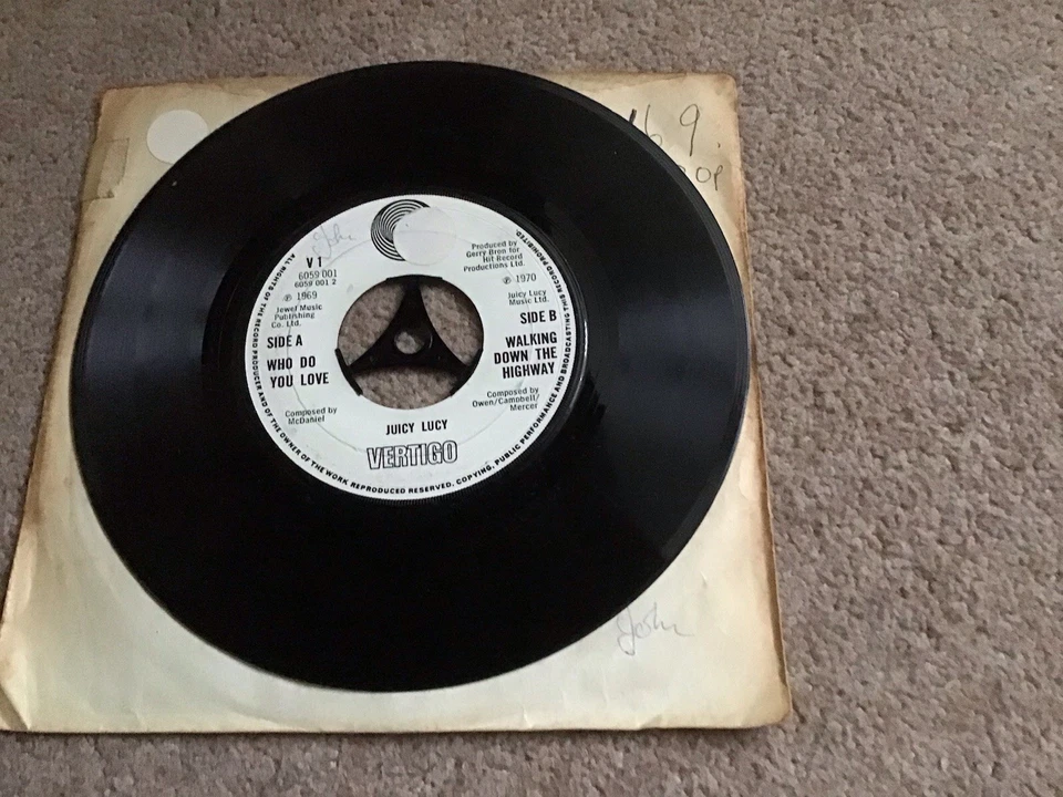 Juicy Lucy- Who Do You Love-Vertigo Records 7” Single 1969 - Image 2 of 3