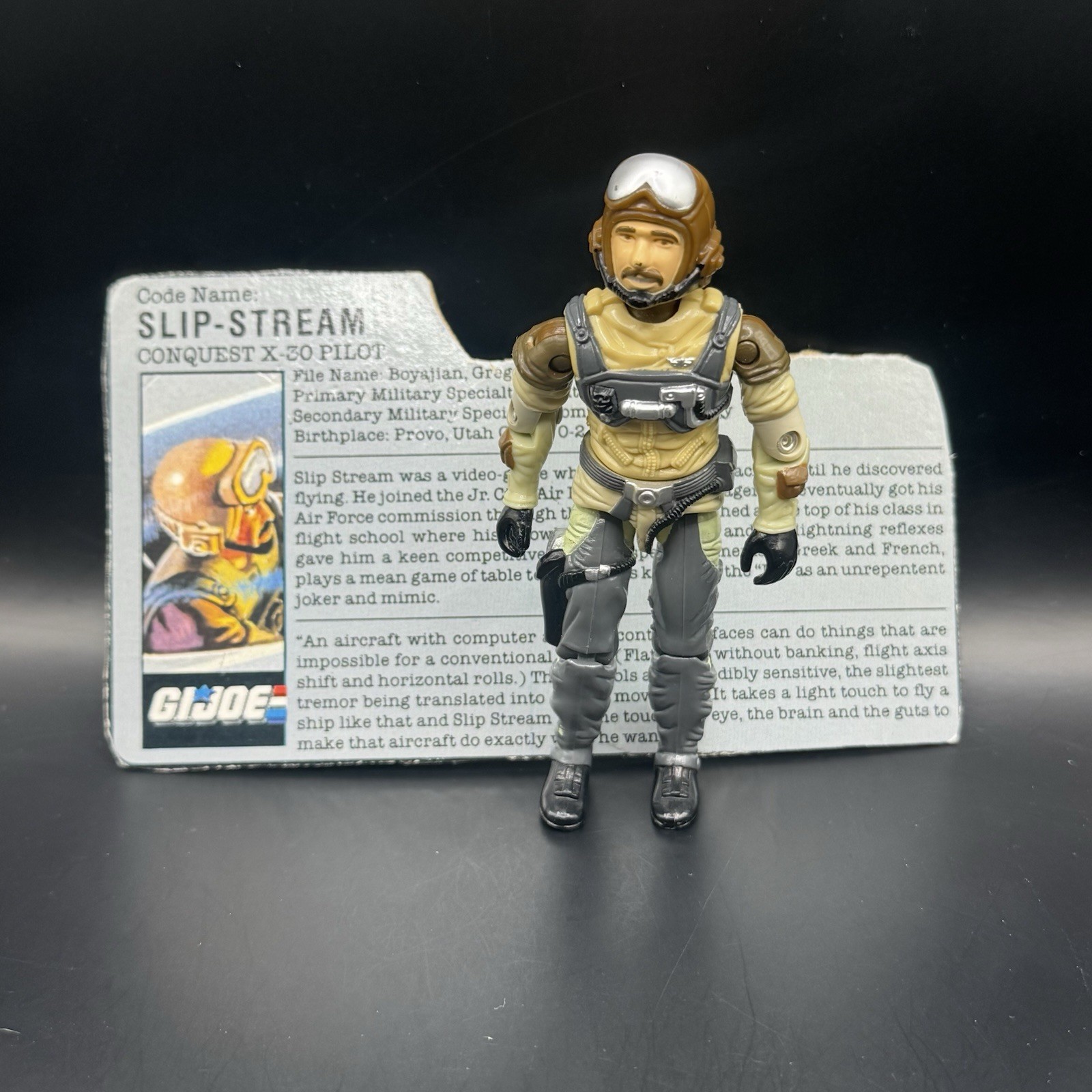 GI Joe 1986 Slipstream 100% Complete Vintage ARAH Action Figure With File Card