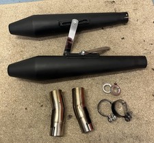 Triumph Bonneville T100 T120 Exhaust Silencers  Black