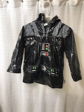 Disney Store Deluxe Darth Vader Boys Sz 5-6 Coat Raincoat No Cape Black