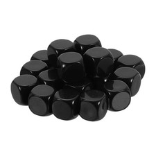 20Pcs Rounded Blank Six Sided Dice 16mm/0.6inch Acrylic Dice Black