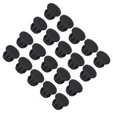 30Pcs Silicone Snap in Locking Hole Plugs 7.5mm/0.3" Dia Black