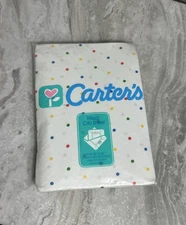 Carter's Fitted Crib Sheet Vintage Polkadots 28”x52" Made In USA 100% Cotton