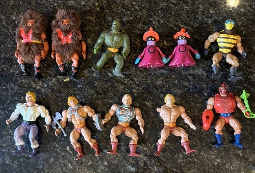 Vintage MOTU He-Man Characters Action Figure Lot- Masters of the Universe 1980s
