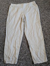 Eileen Fisher 100 Organic Linen Undyed Natural Pull On Tapered Pant Women's M