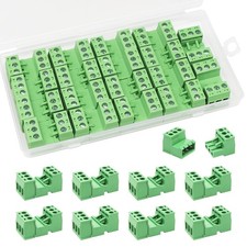 20 Sets 3Pin Screw Terminal Block Connector Assortment Kit 5.08mm Pitch PCB 3...