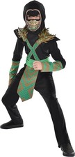 Dragon Ninja Youth Child Boys Size Medium 8-10 Halloween Dress Up Costume Black