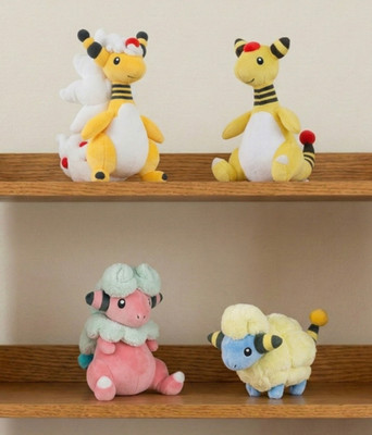 4 Set MEGA-Ampharos Evolutions Set Plush Doll ALL STAR COLLECTION JPN Flaaffy