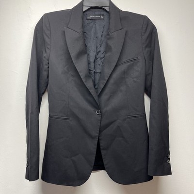Zara Basic Blazer Womens Medium Metal Rock Chic Work Office Date Casual Jacket